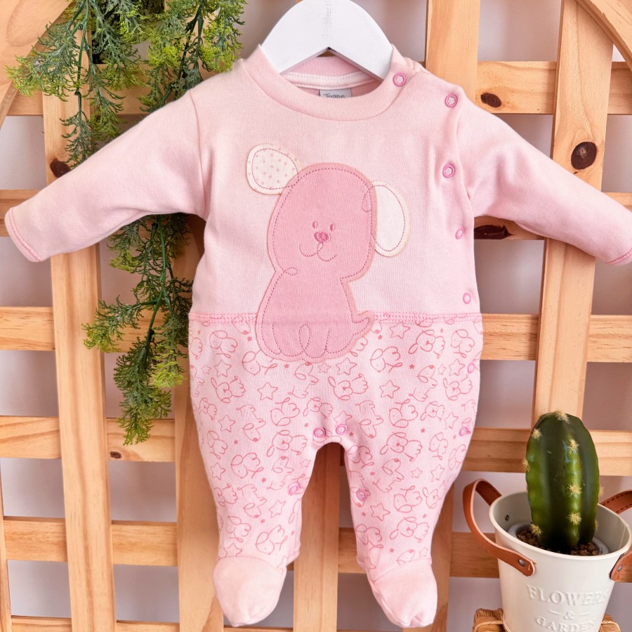 Macacão Malha Trape Zape - Doguinha - Rosa e Rose